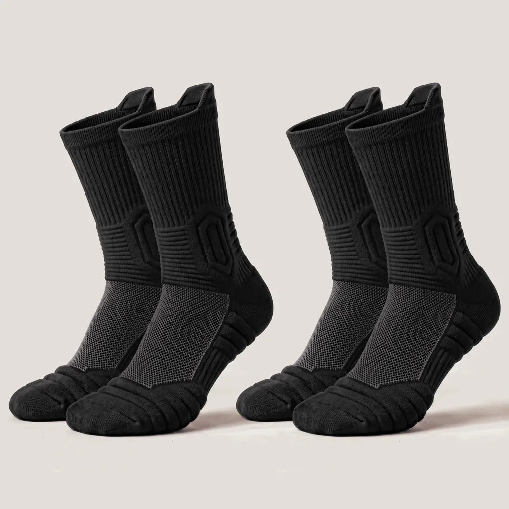 Meias de trabalho Ferraz SlabProof Tech, pack de 4 (compra 2, recebe 2 grátis), pretas, cano médio com amortecimento